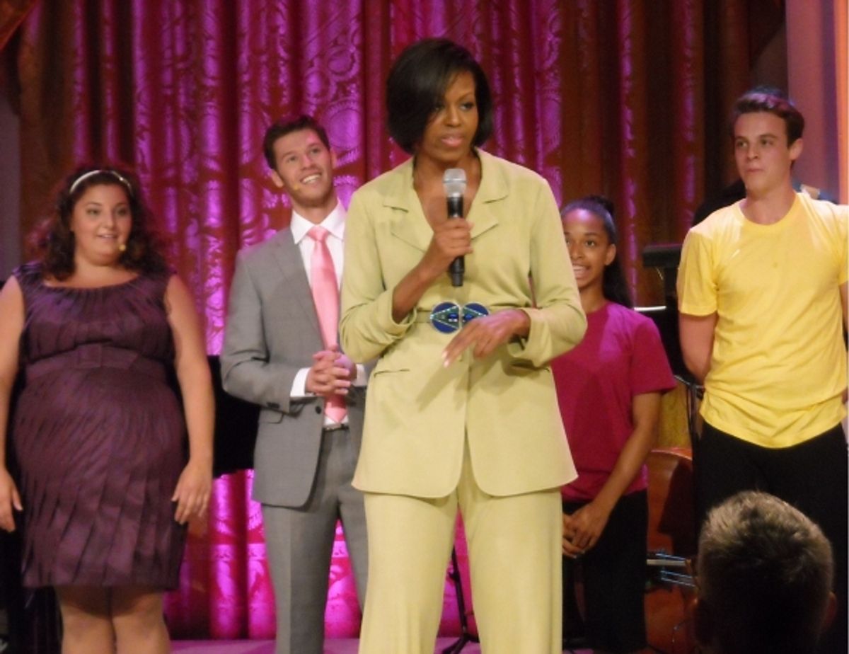 First Lady Michelle Obama and Hairspray Performers at 